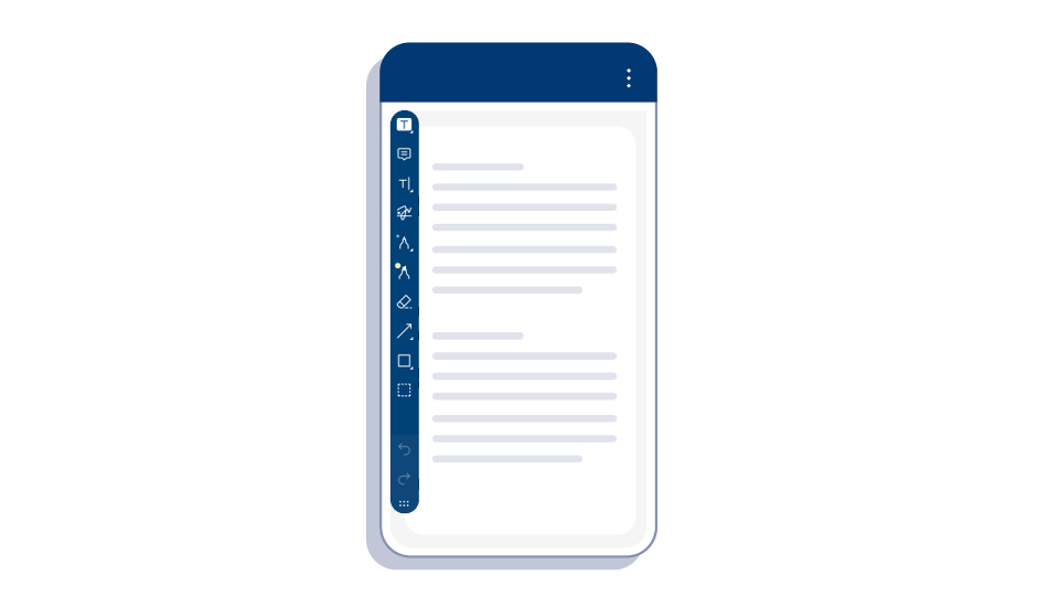 Illustration of a document editor on a mobile device