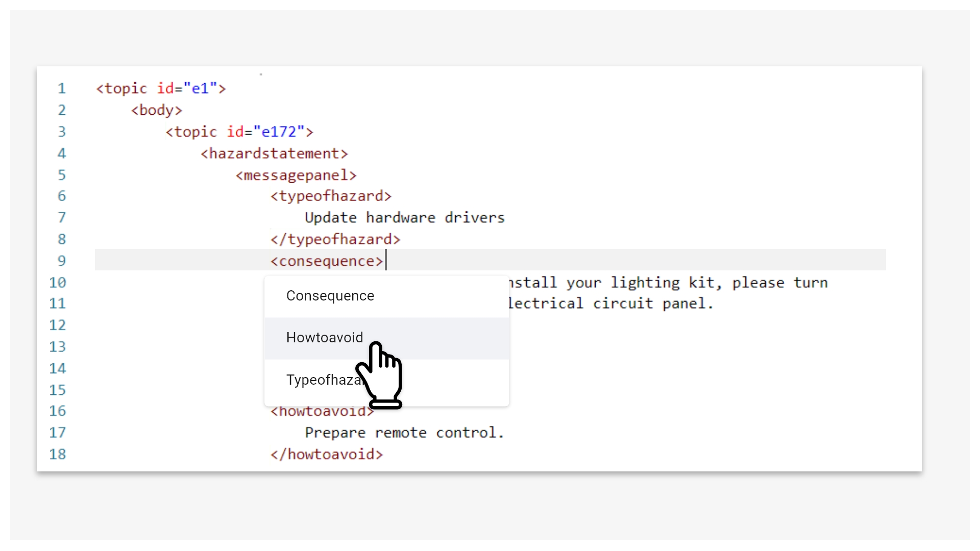 Editing the native XML code